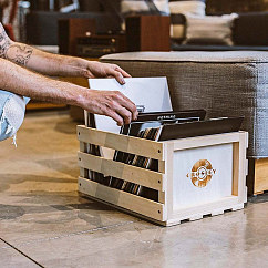 Vinyl Storage Box Crosley Record Storage Crate natural