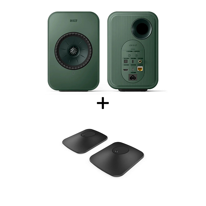 Kit KEF LSX II LT Sage Green + KEF P1 Desk Pad Black - img.0