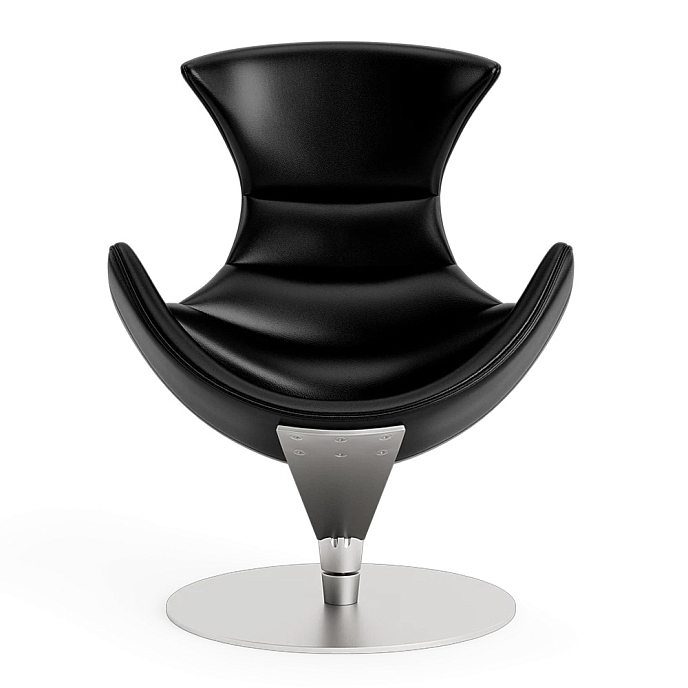 Listening Chair Bruunmunch Lobster Steel Base Basefully Upholstered Black / Black Vidar - img.1