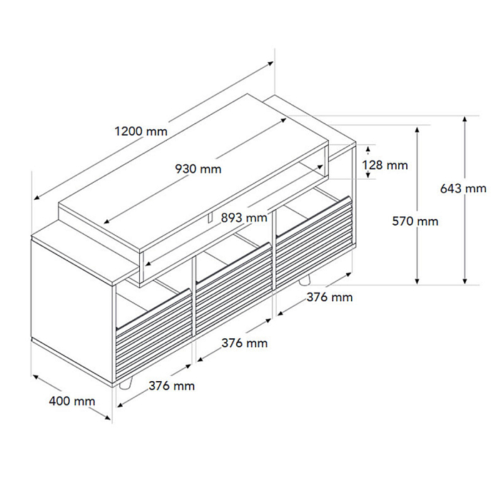 Hi-Fi Stand NorStone Oslo Vinyl 1200 White/Light Oak - img.4