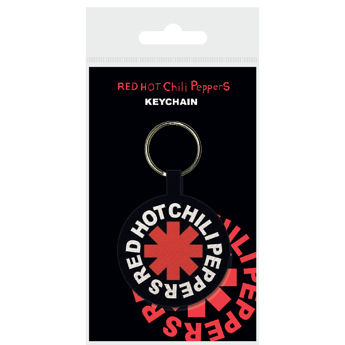 Souvenir Pyramid Red Hot Chilli Peppers Logo (Woven Keychain) Black - img.0