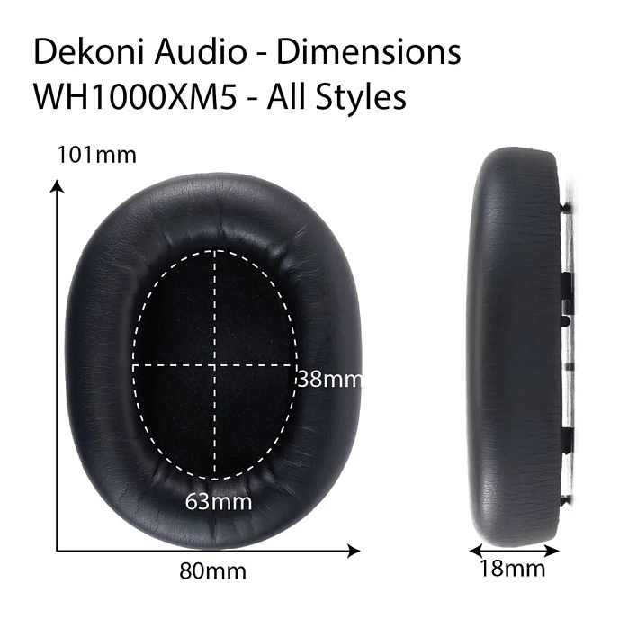 Eartips Dekoni Audio Choice Leather for Sony WH1000XM5 Black - img.4