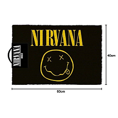 Floor mat Pyramid Nirvana Smiley (Doormat) Black/Yellow 40x60cm
