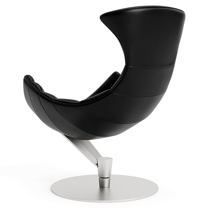 Listening Chair Bruunmunch Lobster Steel Base Basefully Upholstered Black / Black Vidar - img.6