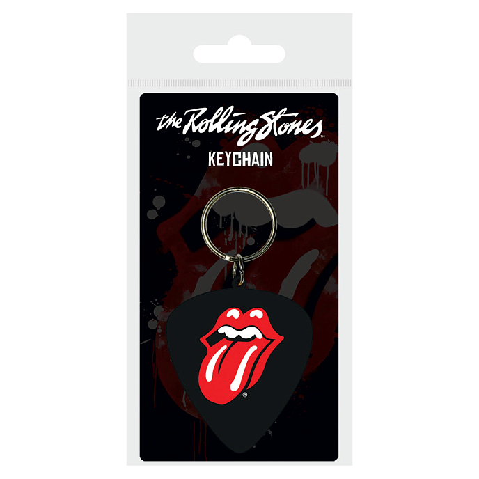 Souvenir Pyramid The Rolling Stones Plectrum (PVC Keychain) Black/Red - img.1