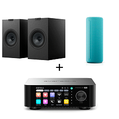 Speaker System KEF Q3 Meta Satin Black + Eversolo Play + Loewe We. HEAR 1 Blue (Bundle)