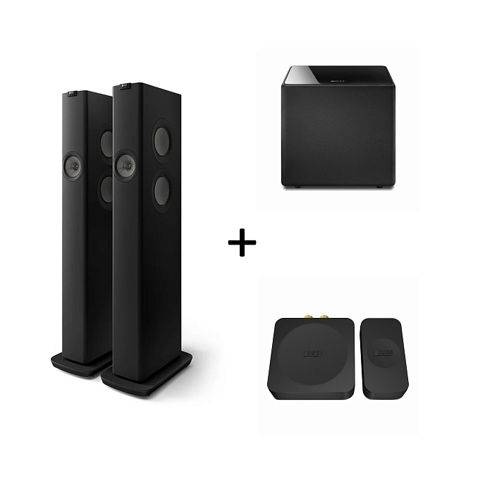 Kit KEF LS60 Wireless Carbon Black + Kube 12B Subwoofer + KW1 Kit - img.0