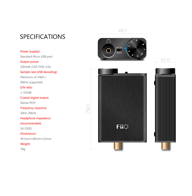 Headphone Amplifiers and DACs FiiO E10K - img.5