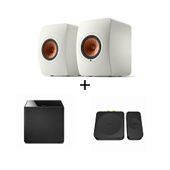 Kit KEF LS50 Wireless II Mineral White + Kube 10B Black Subwoofer + KW1 Kit