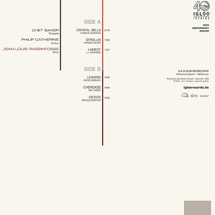 Vinyl Record Chet Baker, Philip Catherine, Jean-Louis Rassinfosse - Crystal Bells LP - img.1