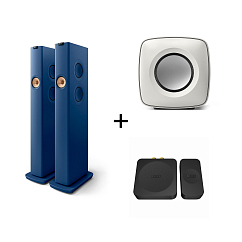 Kit KEF LS60 Wireless Royal Blue + Kube KC62 Subwoofer + KW1 Kit