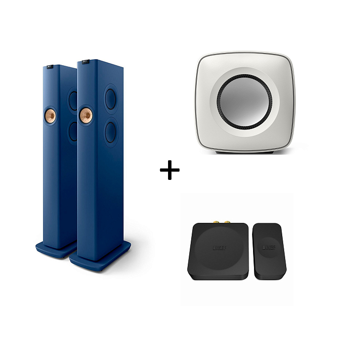 Kit KEF LS60 Wireless Royal Blue + Kube KC62 Subwoofer + KW1 Kit - img.0