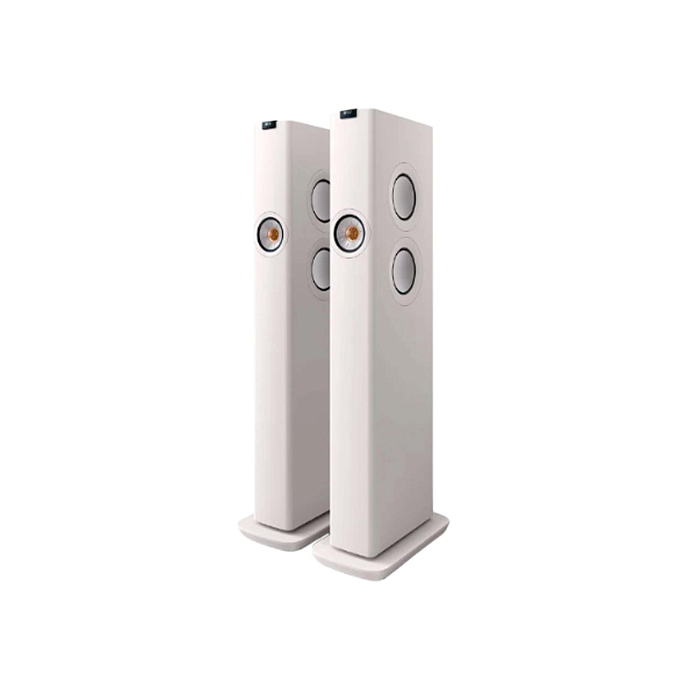 Floorstanding Speakers KEF LS60 Wireless Mineral White + KEF KC 62 Black - img.1