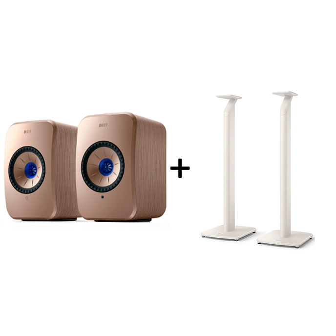 Kit KEF LSX II Soundwave + KEF S1 Floor Stand Mineral White - img.0