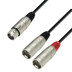 Cable Adam Hall K3YFMM0100 Black 2XLR - XLR 1m