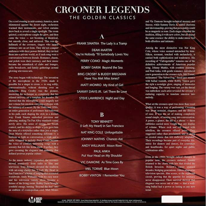 Vinyl Record Crooner Legends - The Golden Classics (Limited Edition Gold/Black) LP - img.1