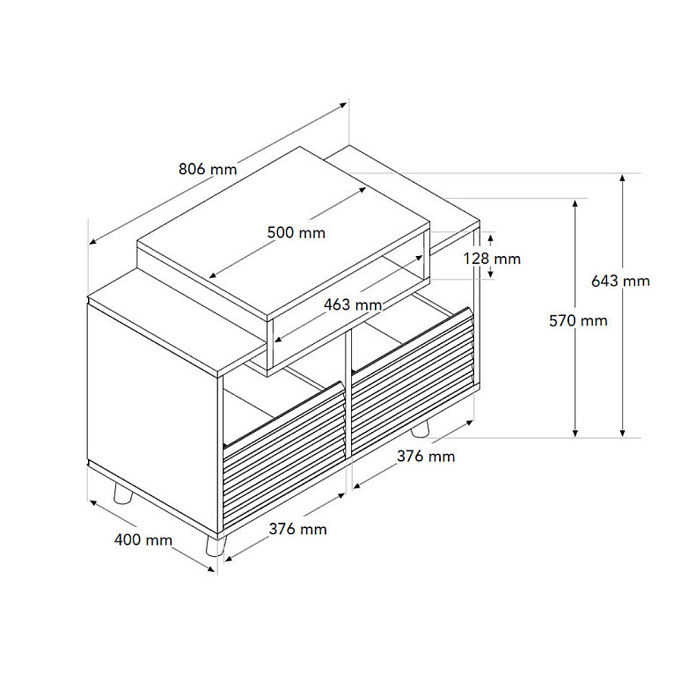 Hi-Fi Stand NorStone Oslo Vinyl 800 White/Light Oak - img.4