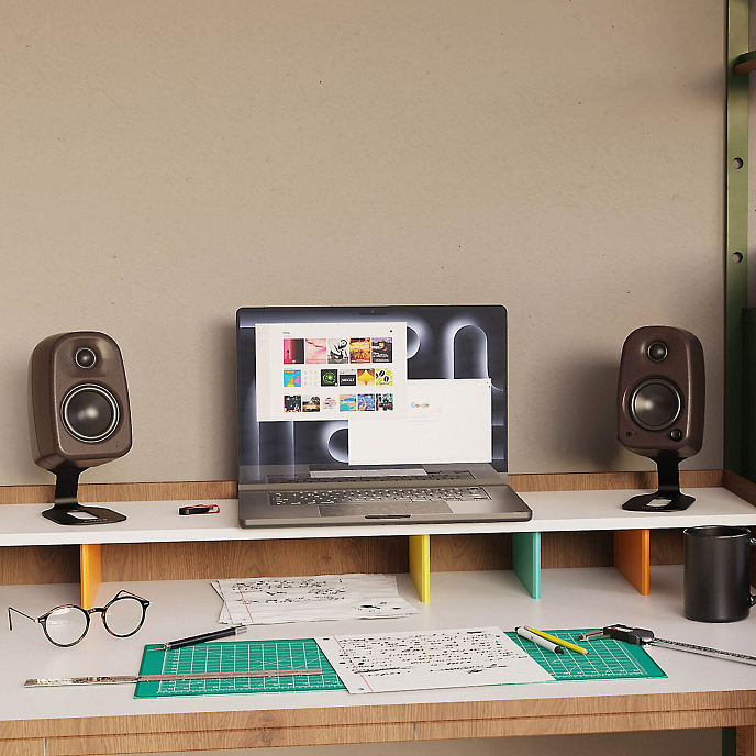 Bookshelf speakers Kanto UKI Pumice Speckled Brown - img.6