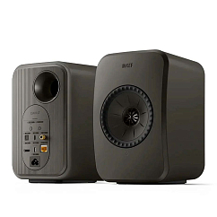 Bookshelf speakers KEF LSX II LT Graphite Grey + KEF P1 Desk Pad Silver
