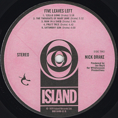 Vinyl Record Nick Drake - Five Leaves Left LP