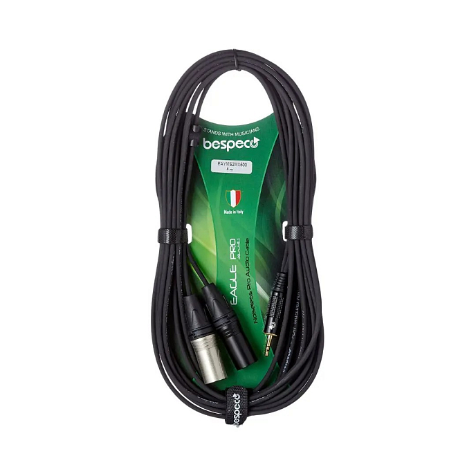 Cable Bespeco EAY2X2R500R Black 5.0m - img.1