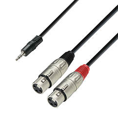 Cable Adam Hall K3YWFF0300 Black Jack 3.5mm - 2XLR 3m