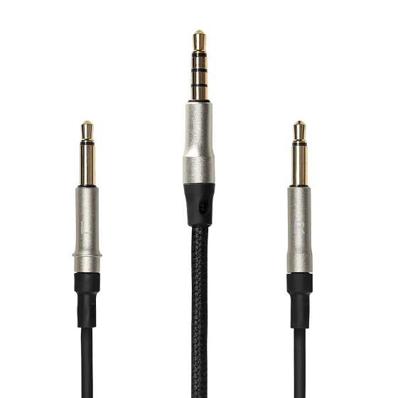 Cable Meze mono 3.5mm to 3.5mm Standard with Mic Black Silver 1.5m - img.0