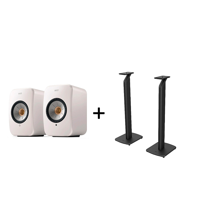 Kit KEF LSX II Mineral White + KEF S1 Floor Stand Black - img.0
