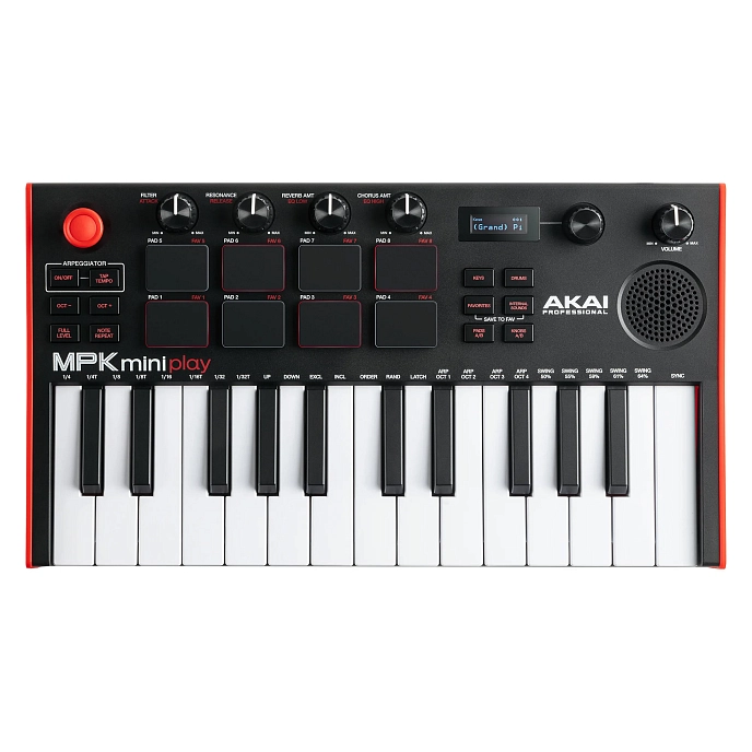 MIDI Keyboard Akai Professional MPK Mini Play MK3 Black Red - img.2