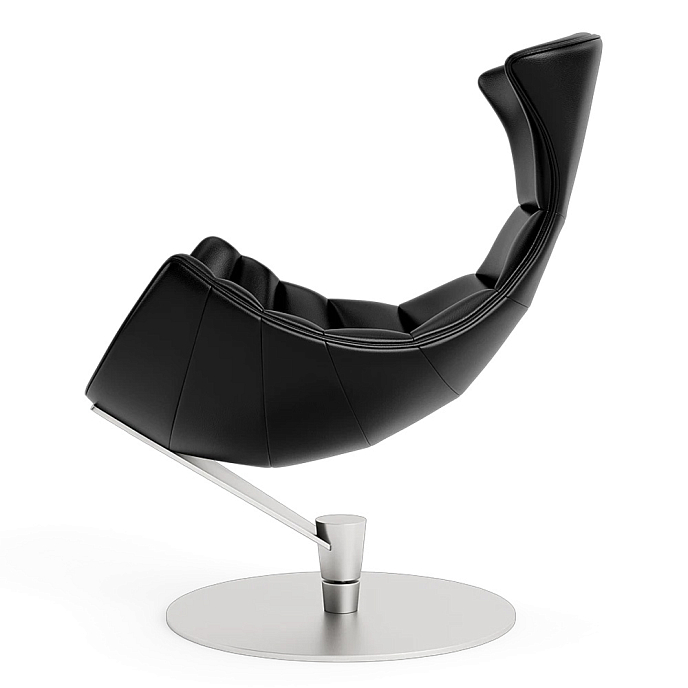 Listening Chair Bruunmunch Lobster Steel Base Basefully Upholstered Black / Black Vidar - img.5