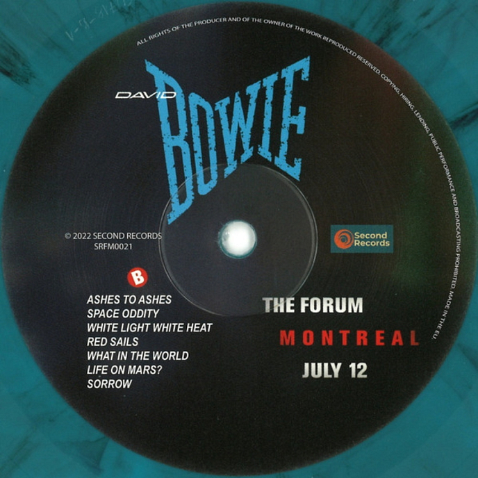 Vinyl Record David Bowie – Live At The Forum In Montreal July 12, 1983 (Green Marbled) - 2LP - img.5