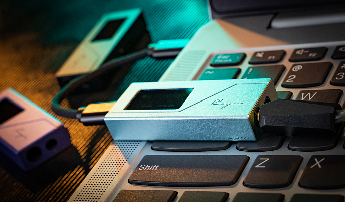 Headphone amplifier with DAC Cayin RU3 light Cyan - img.3