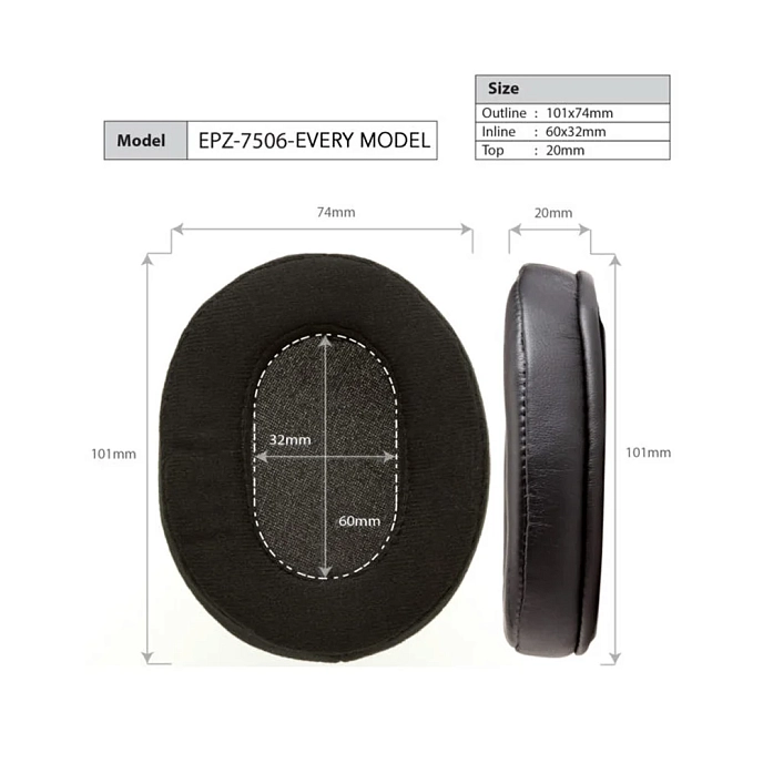 Eartips Dekoni Audio Elite Sheepskin Leather for Audio-Technica ATH-M50x - img.2