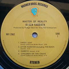 Vinyl Record Black Sabbath - Master Of Reality LP