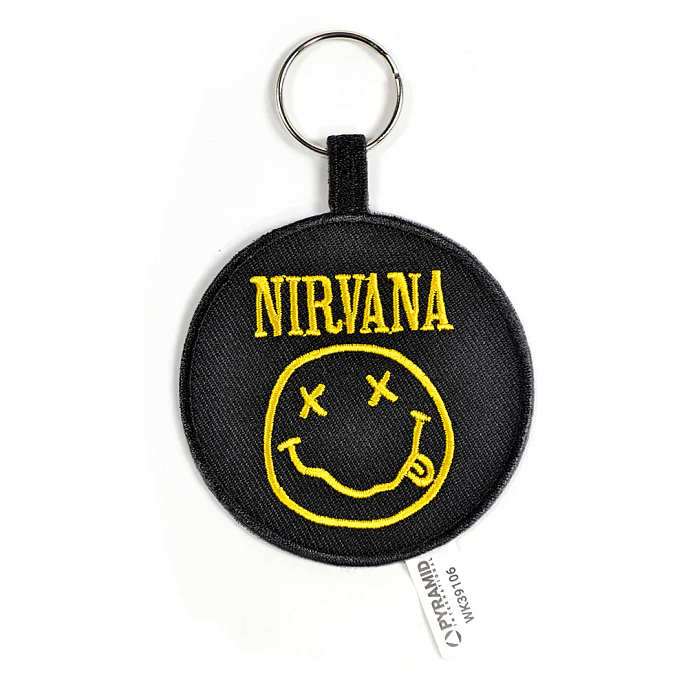 Souvenir Pyramid Nirvana Smiley (Woven Keychain) Black - img.0