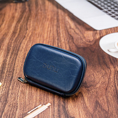 Headphone case DUNU Leather Carry Case Series Dark Blue