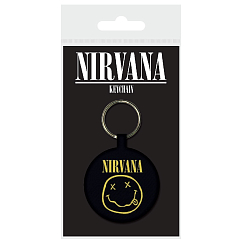 Souvenir Pyramid Nirvana Smiley (Woven Keychain) Black