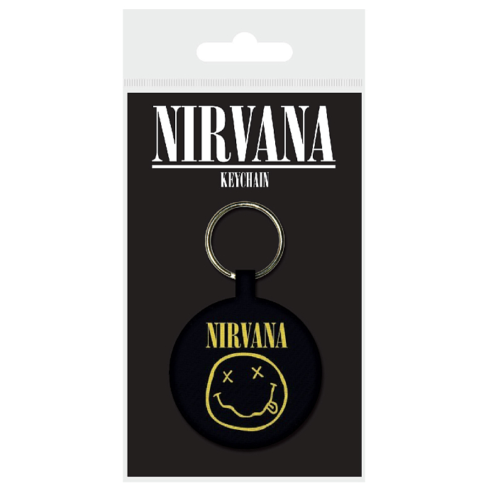 Souvenir Pyramid Nirvana Smiley (Woven Keychain) Black - img.1