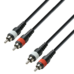 Cable Adam Hall K3TCC0300M Black 2RCA - 2RCA, 3m
