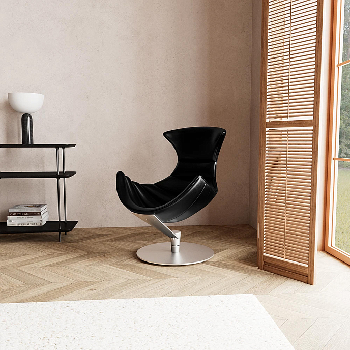 Listening Chair Bruunmunch Lobster Steel Base Basefully Upholstered Black / Black Vidar - img.8