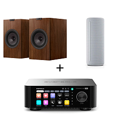 Speaker System KEF Q3 Meta Walnut + Eversolo Play + Loewe We. HEAR 1 Cool Grey (Bundle)