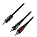 Cable Adam Hall K3YWCC0300 black 3.5mm - 2 RCA 1m - img.0