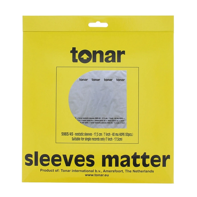 Vinyl Record inner sleeves Tonar 7 45 RPM INNER SLEEVES ROUND BASE - img.1