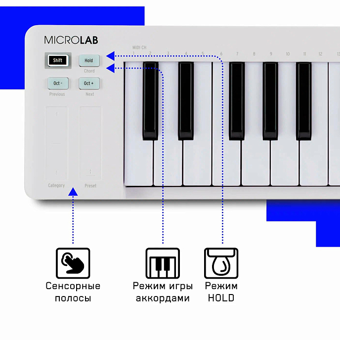 MIDI Keyboard Arturia MicroLab 3 White - img.5