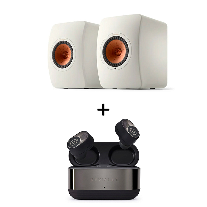 Speaker System KEF LS50 Wireless II Mineral White + Devialet Gemini II Matte Black (Bundle) - img.0