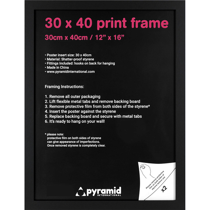 Souvenir Pyramid Frame 30x40cm Black Ash Wood - img.0