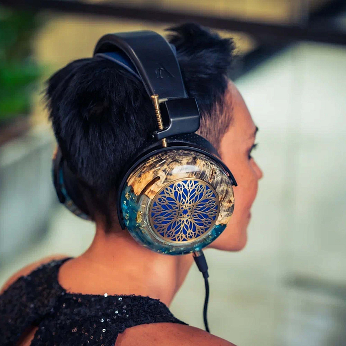 Over-ear headphones ZMF Atrium Open - Resin Flake Blue Aluminum - img.3