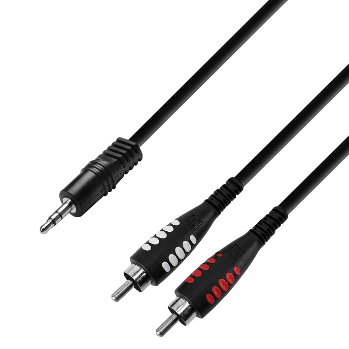 Cable Adam Hall K3YWCC0600 Black Minijack 3.5mm - 2 RCA 6m - img.0