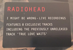 Vinyl Record Radiohead - I Might Be Wrong - Live Recordings