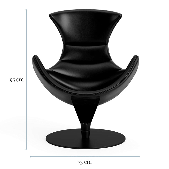 Listening Chair Bruunmunch Lobster Black Powder Coated Base Fully Upholstered Black / Red Vidar - img.9